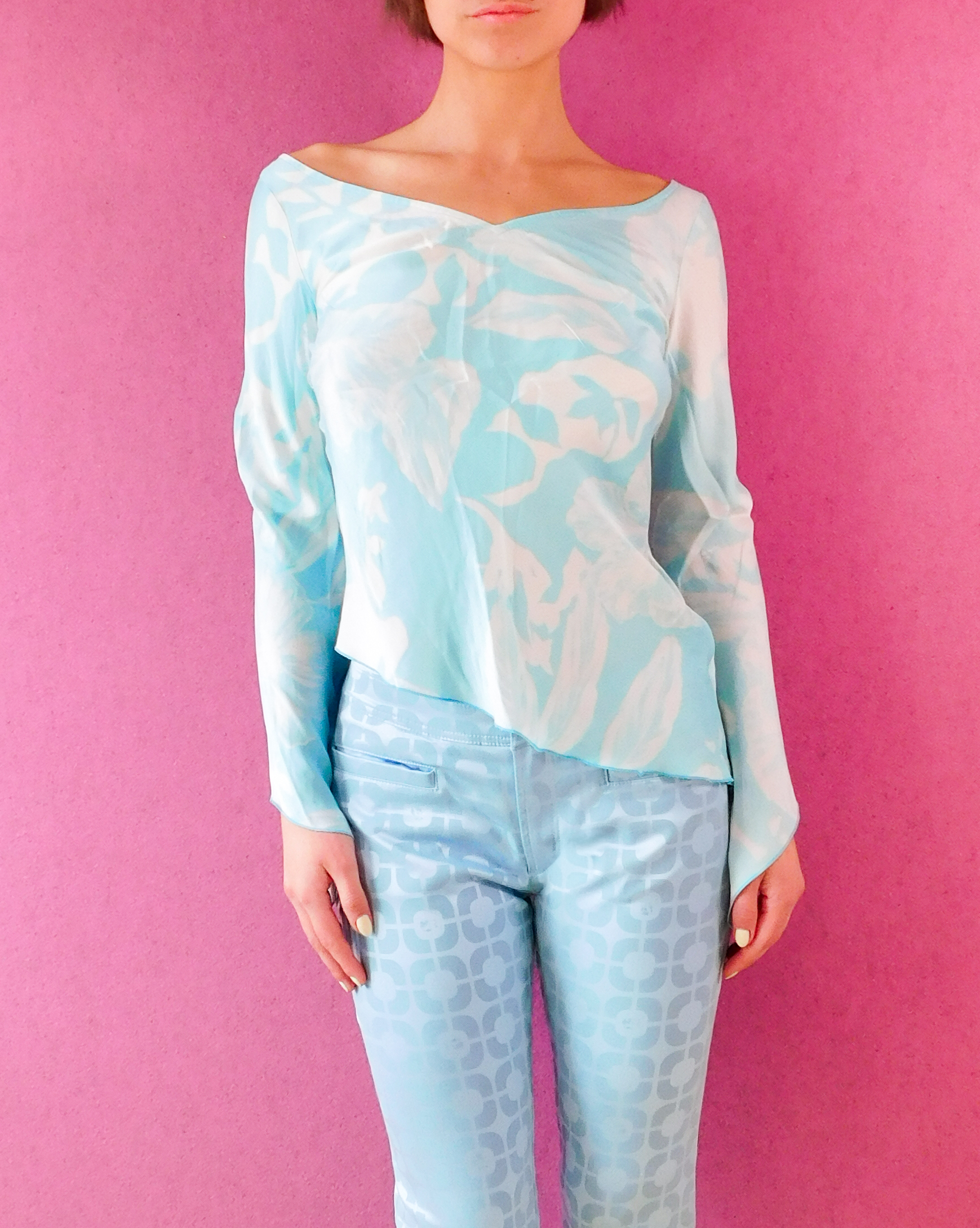 Asymmetrical silk blouse