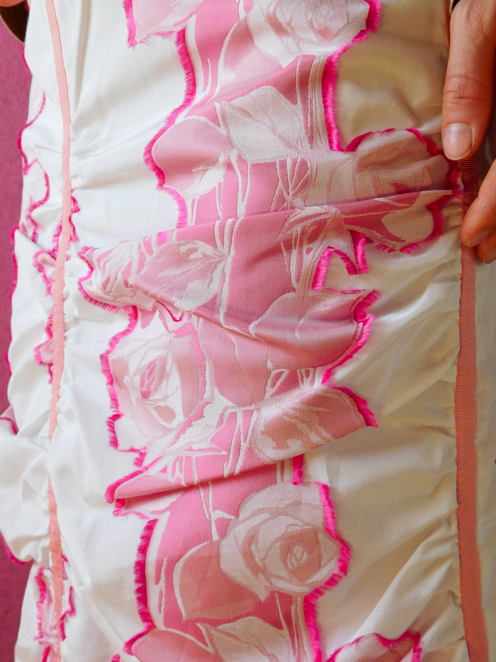 y2k Gathered rose skirt