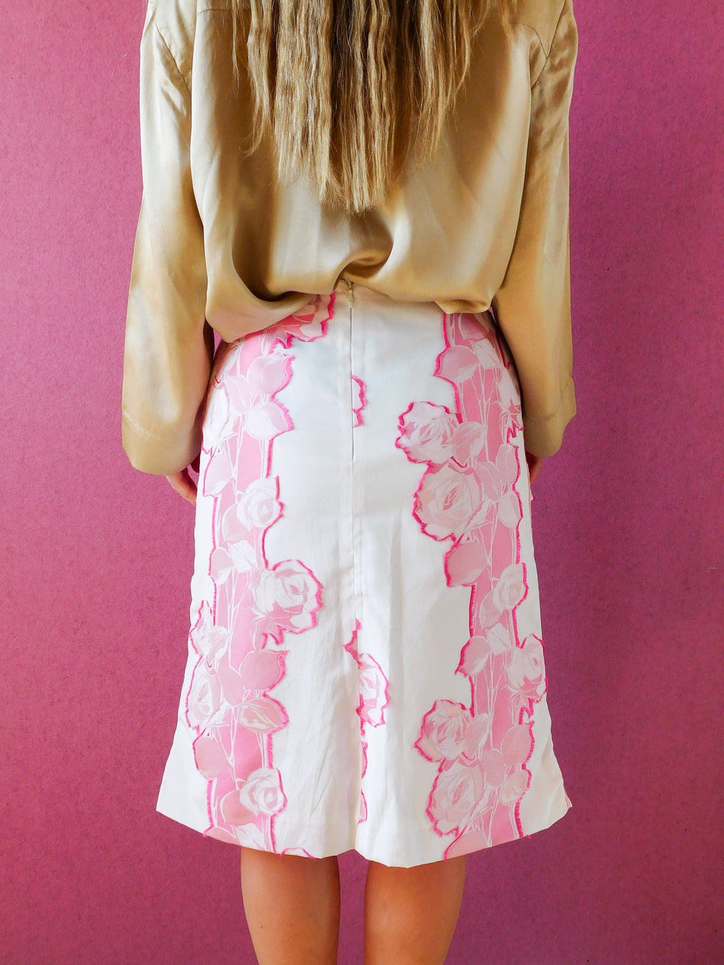 y2k Gathered rose skirt