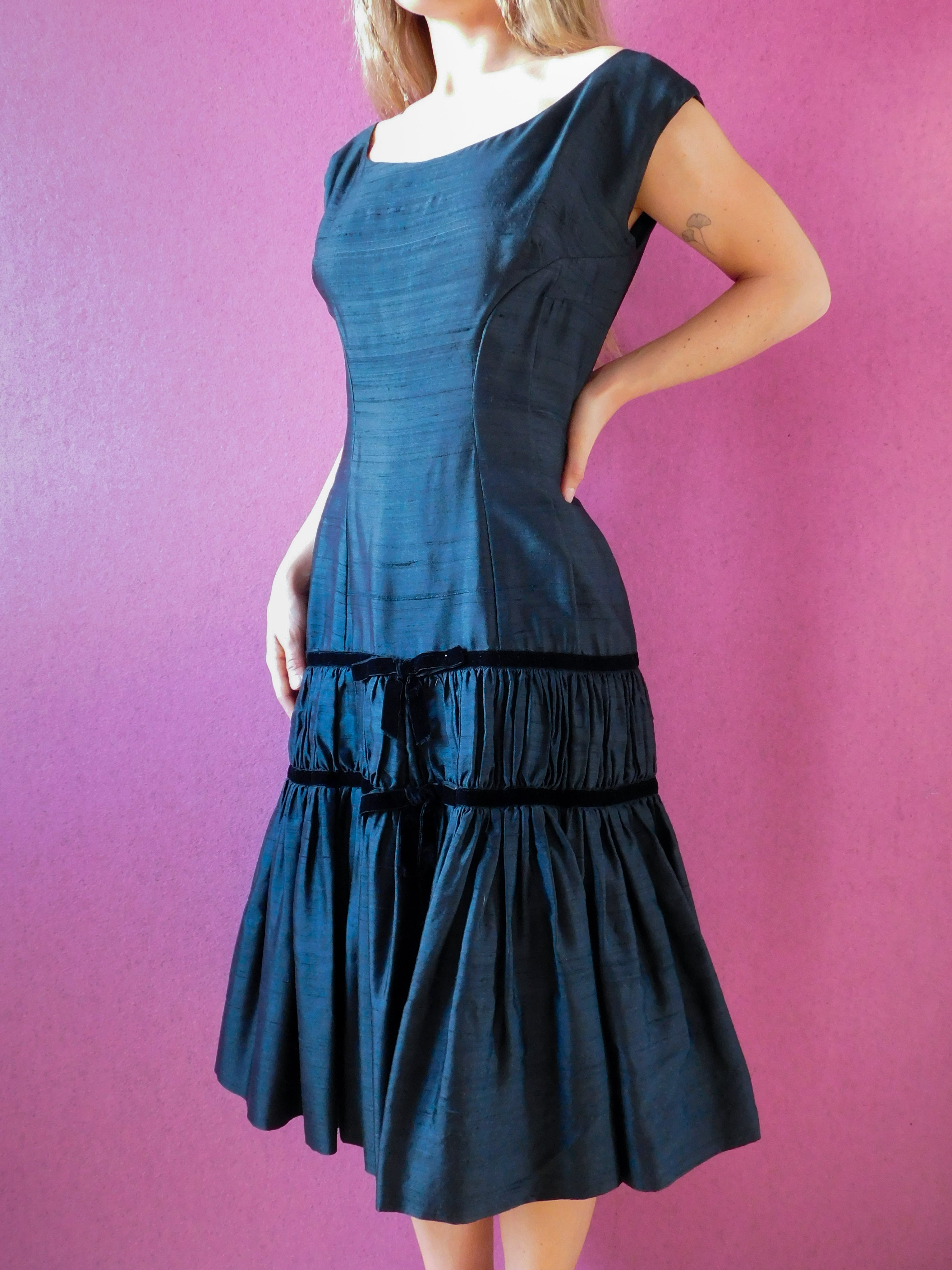 1940s Vintage silk Dress