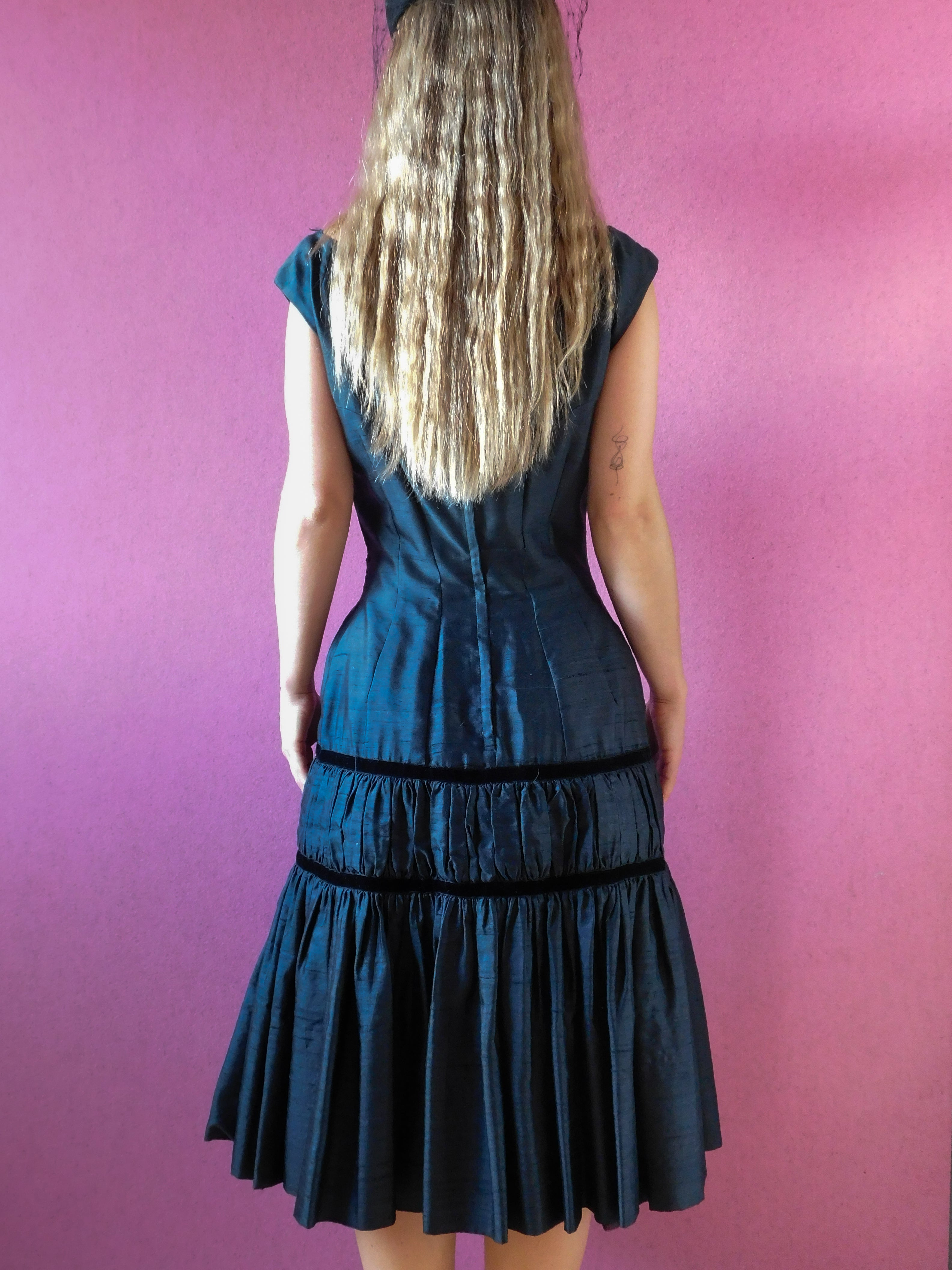 1940s Vintage silk Dress