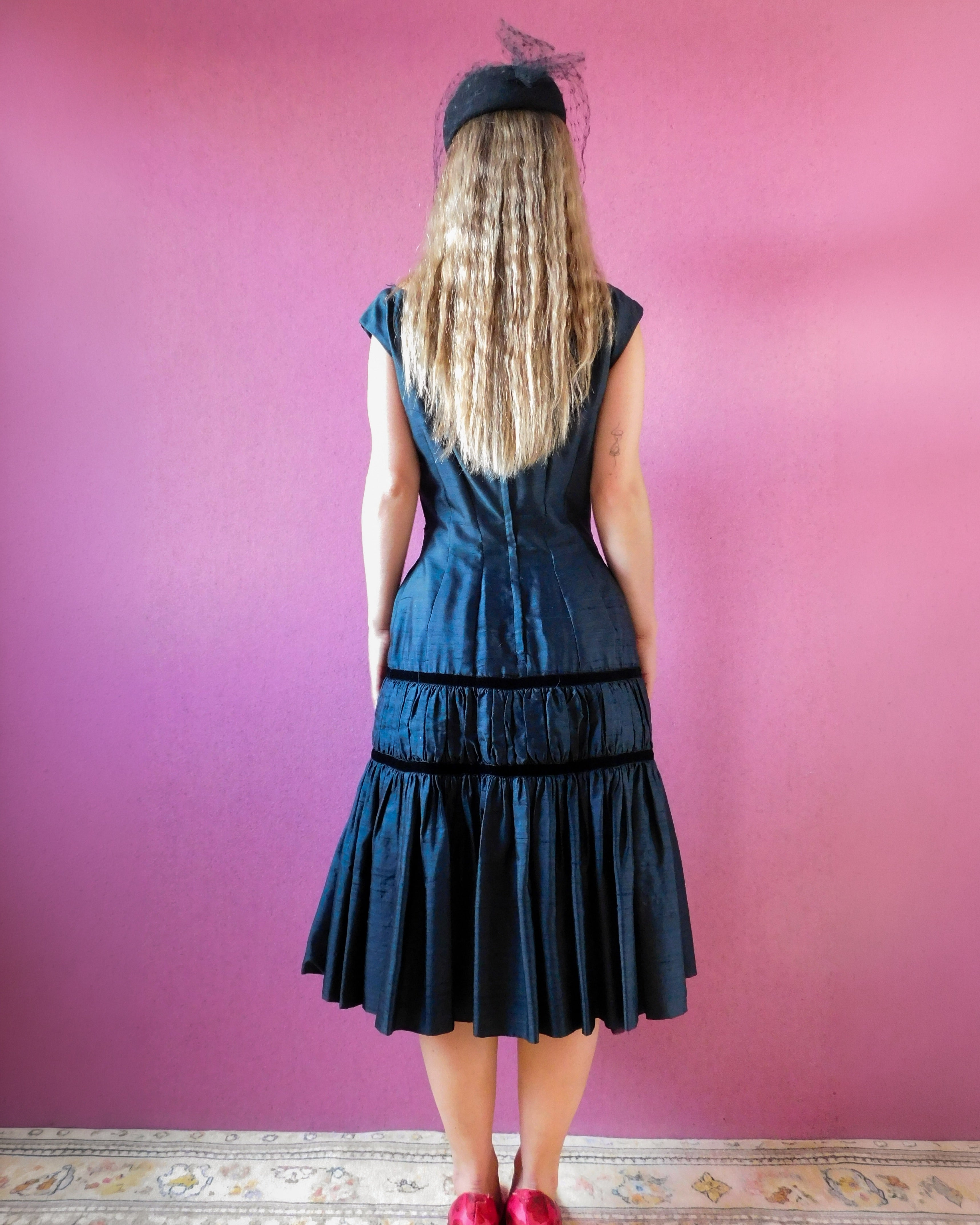1940s Vintage silk Dress