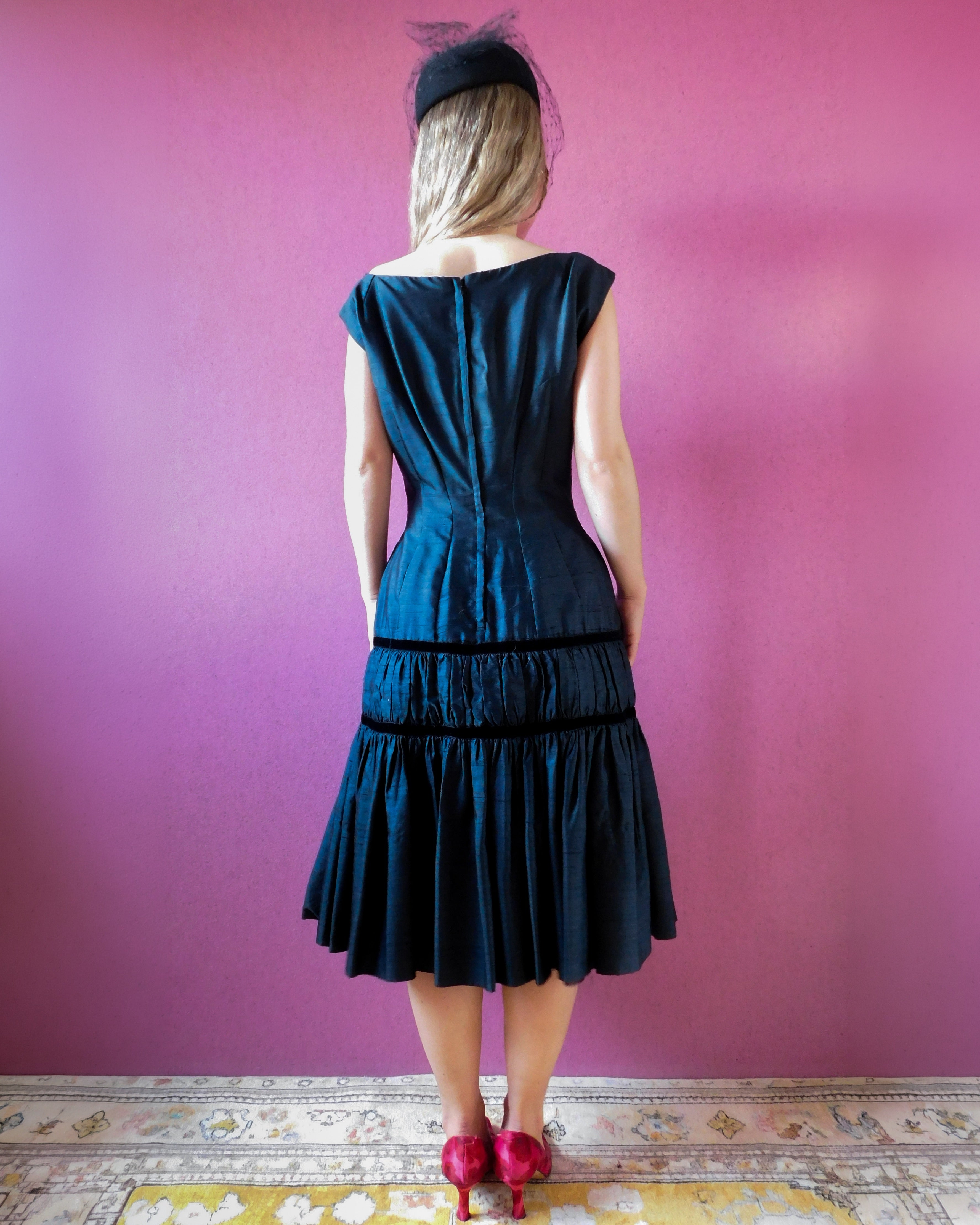 1940s Vintage silk Dress