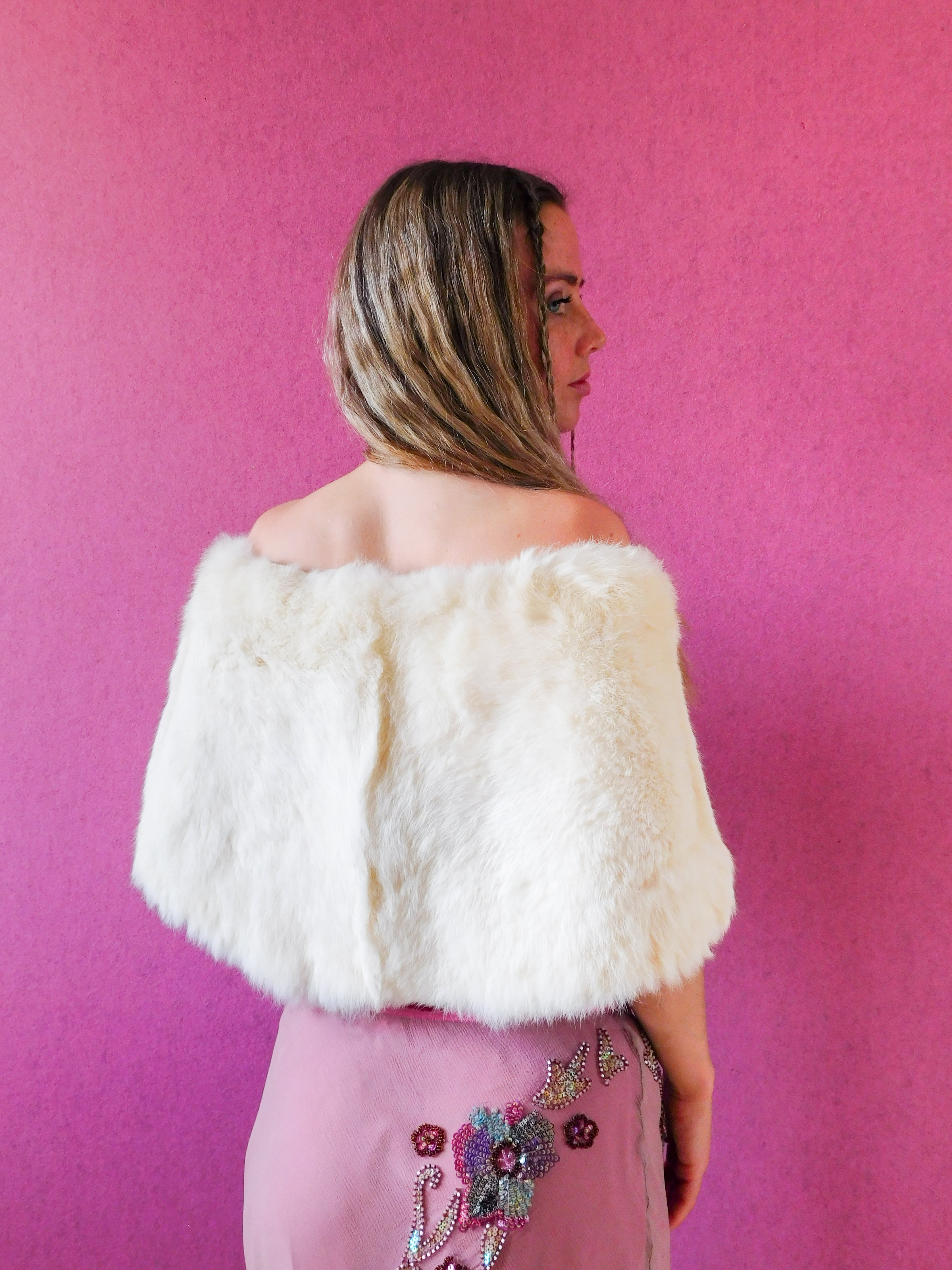 1950s Cream Coney fur Cape