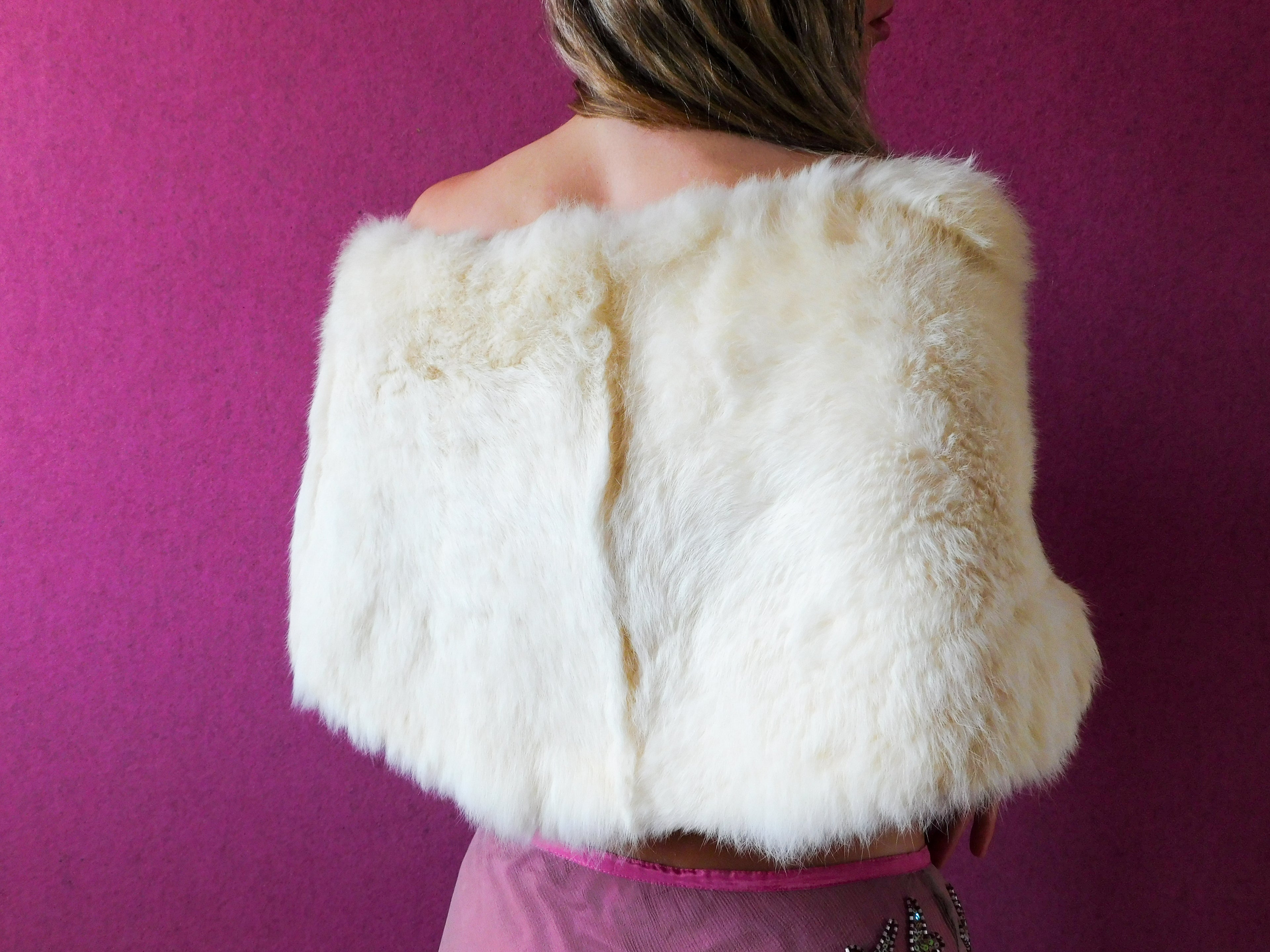1950s Cream Coney fur Cape