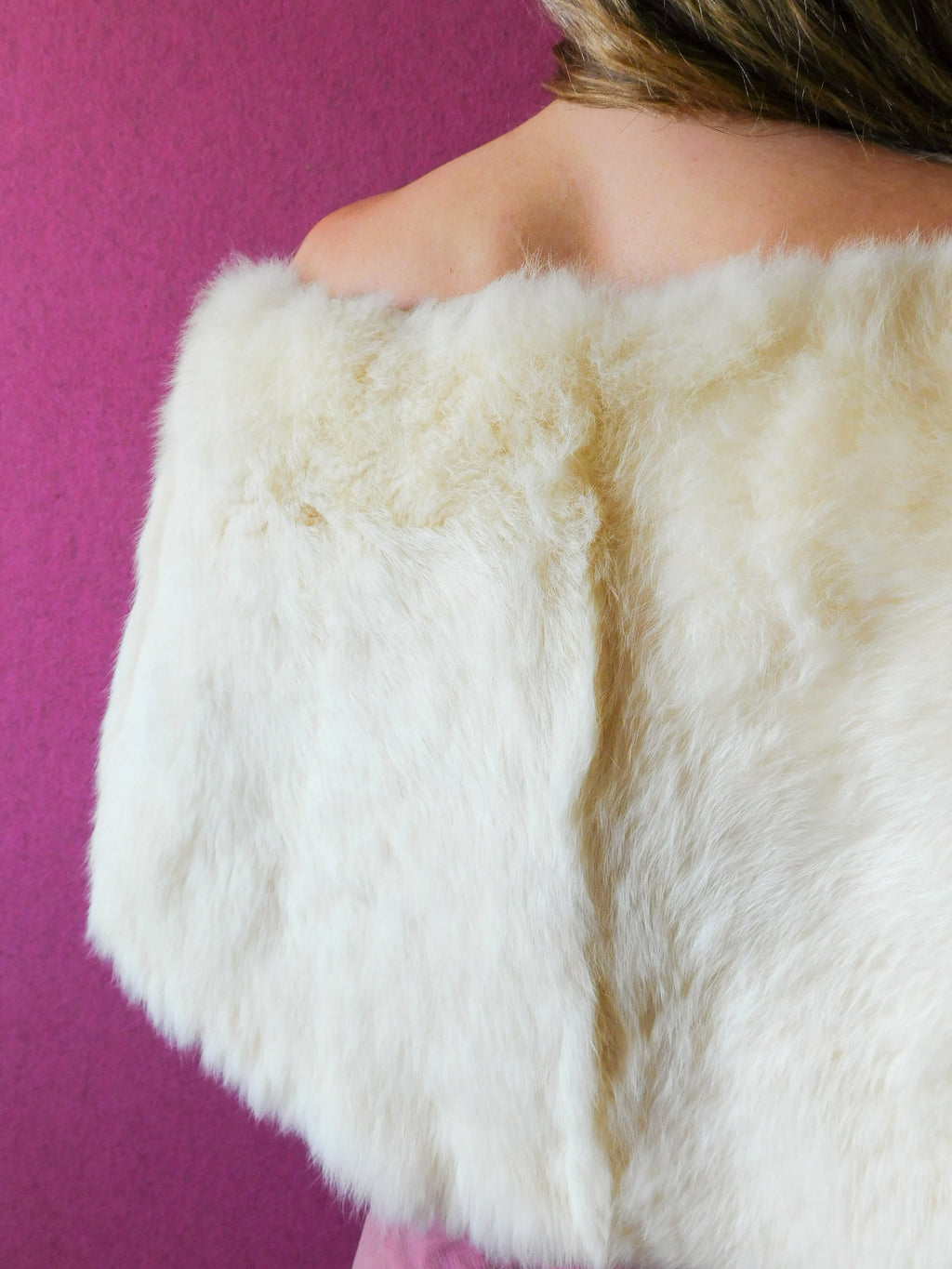1950s Cream Coney fur Cape
