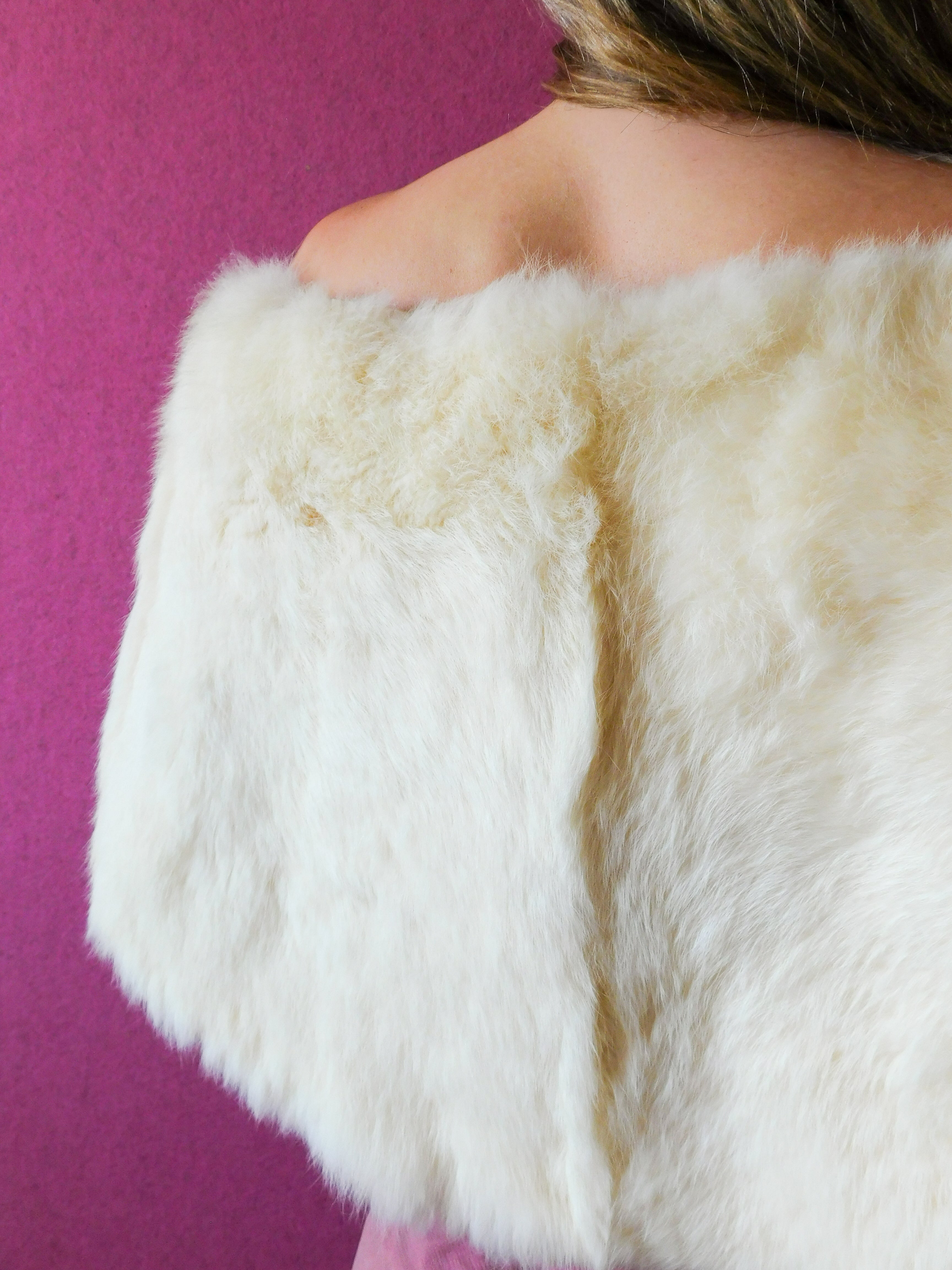 1950s Cream Coney fur Cape
